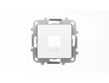Накладка для механизмов зарядного устройства USB, арт.8185, серия SKY, цвет альпийский белый