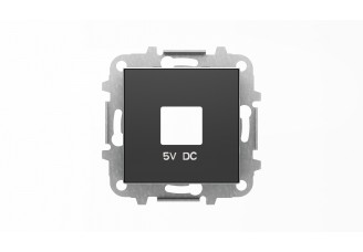 Накладка для механизмов зарядного устройства USB, арт.8185, серия SKY, цвет чёрный барх.
