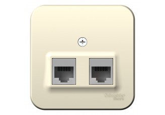 Розетка РС 2-я Cat5e, О/У изол.пл. Молочный BLANCA