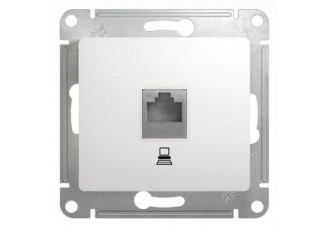 Розетка PC Glossa одиночная кат. 5E белый