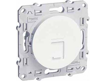 Розетка PC 1-ая RJ45 Кат 6 белая ODACE