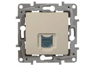 Розетка PC Etika одиночная RJ 45 слоновая кость