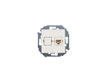 Розетка PC Simon 15 одиночная кат. 5E слоновая кость Simon 15