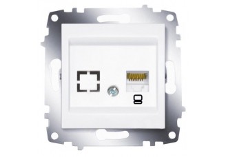 Розетка PC 1 выход RJ-45, категория 6, белая, Cosmo