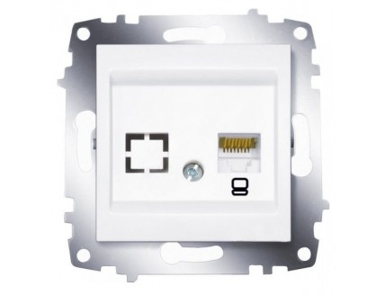 Розетка PC 1 выход RJ-45, категория 6, белая, Cosmo