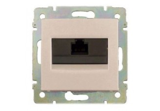 Розетка PC 1 выход с фиксаторами слоновая кость Valena
