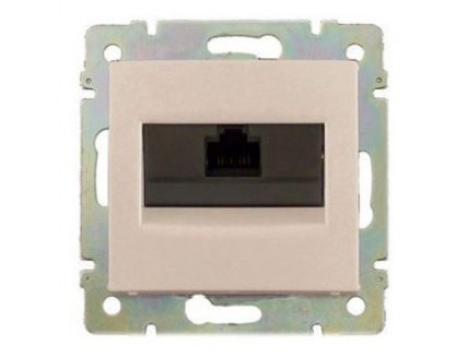 Розетка PC 1 выход с фиксаторами слоновая кость Valena