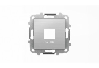 Накладка для механизмов зарядного устройства USB, арт.8185, серия SKY, цвет нержавеющая сталь