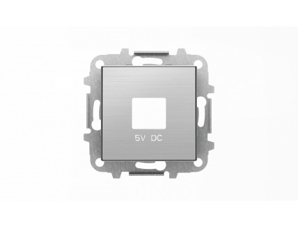 Накладка для механизмов зарядного устройства USB, арт.8185, серия SKY, цвет нержавеющая сталь