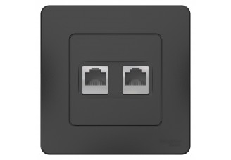Розетка TF+PC Cat5e, Антрацит BLANCA