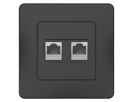 Розетка TF+PC Cat5e, Антрацит BLANCA