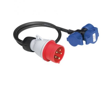 Адаптер на кабеле 416P6TRIO, 3P+N+E/Шуко-3, 16A, IP44