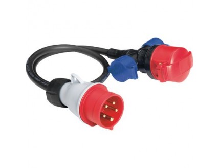 Адаптер на кабеле 416P6/DUO-C, ввод: 16A, 3P+N+E, вывод:2хSchuko, 16А, 3P+N+E, IP44