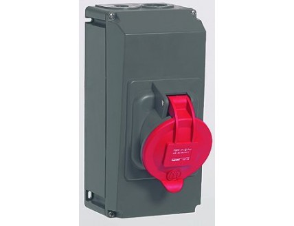 Розетка в корп.Hypra IP44 3P+E 400В 63А