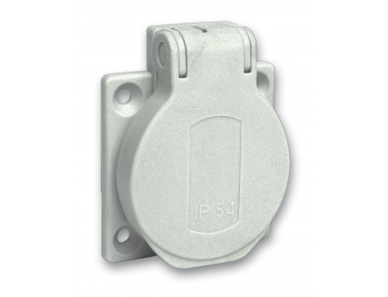 РОЗЕТКА СЕРАЯ 10/16A 50Х50ММ IP54 ВИНТЫ СБОКУ