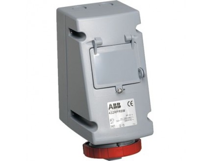 Розетка с УЗО 432RPR6W, 32А, 3Р+N+Е, IP67, 6ч