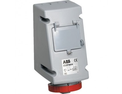 Розетка с ВА 332RPM6W, 32А, 3Р+Е, IP67, 6ч