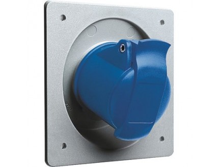 Розетка панельная угловая 16A, 2P+E, IP44