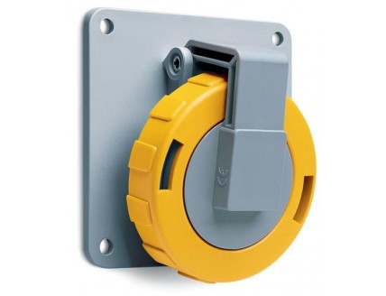 Розетка панельная с угловым фланцем 332RAU4W, 32A, 3P+E, IP67, 4ч