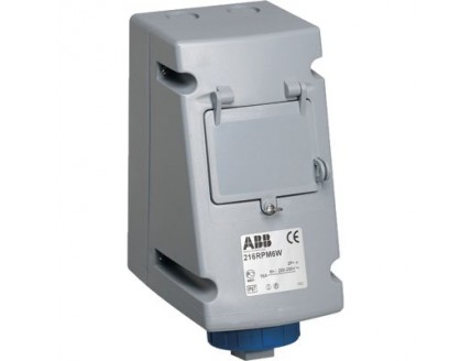 Розетка с ВА 232RPM6W, 32А, 2Р+Е, IP67, 6ч
