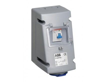 Розетка 32A 2P+E в боксе IP44 120х243х149 в комплекте c УЗО 40A/30mA