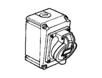 Розетка в корп.Hypra IP44 2P+E 230В 63А