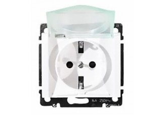 Розетка 2P+E 16А 250В IP44 вк защитные шторки белая Galea Life