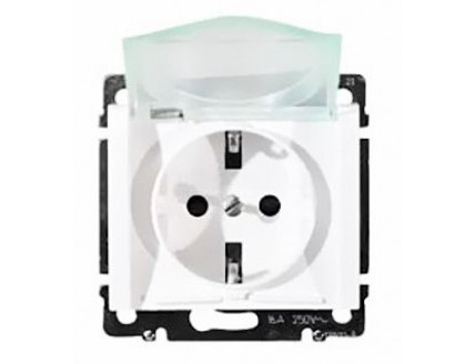 Розетка 2P+E 16А 250В IP44 вк защитные шторки белая Galea Life