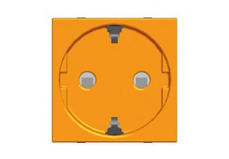 Розетка 2P+E 16А с защитными шторками оранжевая Zenit