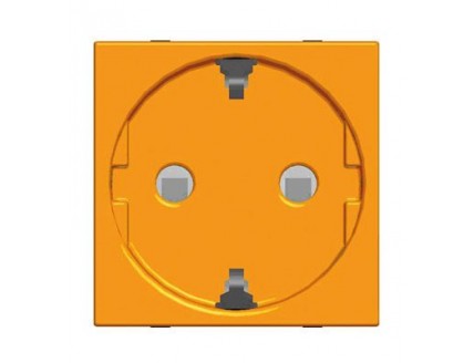 Розетка 2P+E 16А с защитными шторками оранжевая Zenit