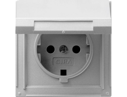 Розетка с крышкой 16А, 250В алюминий TX_44 Gira