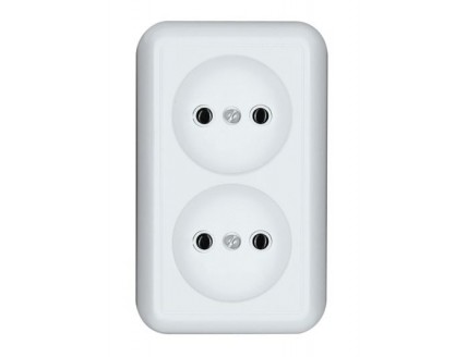 Розетка откр. уст. без з/к 2-я 10А/250В бел. Прима