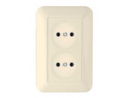 Розетка скр. уст. без з/к 2-я 10А/250В слон. кость Прима