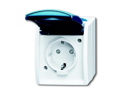 Розетка О/У 2Р+E 16А, 250В IP44 серая Ocean