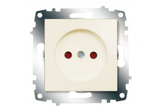 Розетка 2P с защитными шторками 16А, 250В кремовая Cosmo
