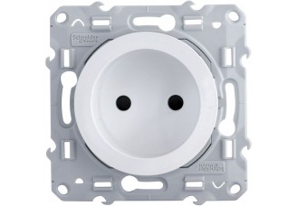 Розетка 2P шторки 16А/250В белая ODACE