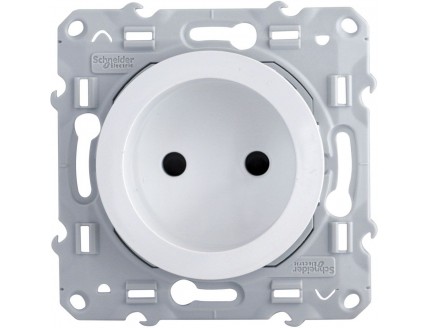Розетка 2P шторки 16А/250В белая ODACE