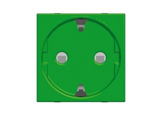 Розетка 2P+E 16А с защитными шторками зеленая Zenit