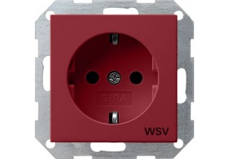 Розетка WSV 2Р+Е 16А, 250В глянцевый красный System 55