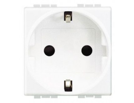 Розетка 2 мод. 2Р+E 16А, 250В безвинт. контакт белая LIVING-LIGHT
