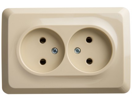 Розетка УГЛОВАЯ откр. уст. без з/к 2-я 16А/250В слон. кость ЭТЮД