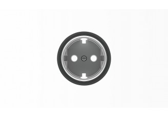 Накладка розетки 2P+E, с плоской поверхностью, кольцо "чёрное стекло" SKY Moon ABB