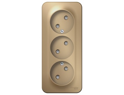 Розетка О/У 3-я 2Р шторки изол.пл. 16А,250В, Титан BLANCA