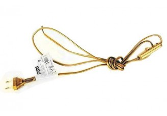 Шнур для светильников Zamel 2х0,75 мм 1,9 м золото с плоской вилкой и выключателем