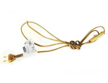 Шнур для светильников Zamel 2х0,75 мм 1,9 м золото с плоской вилкой и выключателем