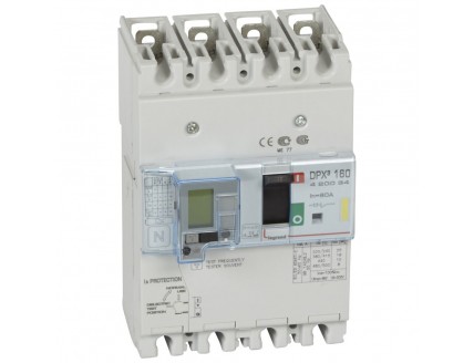 Дифференциальный автомат DPX3 160 4-пол. 80А 30-3000mA 16kA
