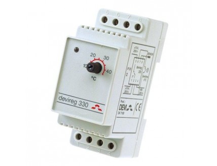 Терморегулятор на профиль DIN Д-330, 16А, датчик пола -10/+10*С DEVI