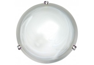 Светильник круг D400 (ЛН) 2х60Вт Е27 хром/бел. стекло Дюна
