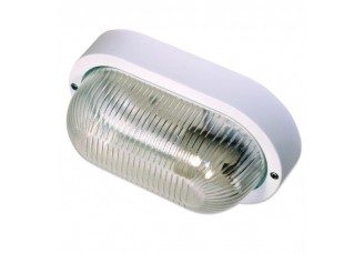 Светильник Элетех (ЛН Е27) 60Вт пылевлагозащищенный IP44 овальный / прозрачное стекло / белый