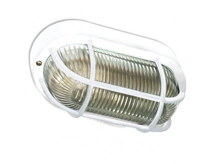 Светильник Элетех (ЛН Е27) 60Вт пылевлагозащищенный IP44 овальный / прозрачное стекло / пластиковый решетка /